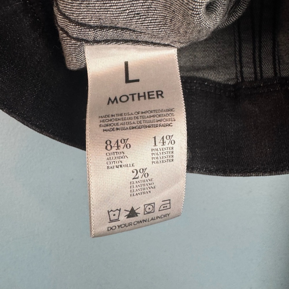 MOTHER Speedster Bully Womens Large Black Washed Denim Jean Jacket Pockets - Picture 7 of 10